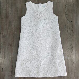 GAP Kids White And Silver Patterned Dress Size 10